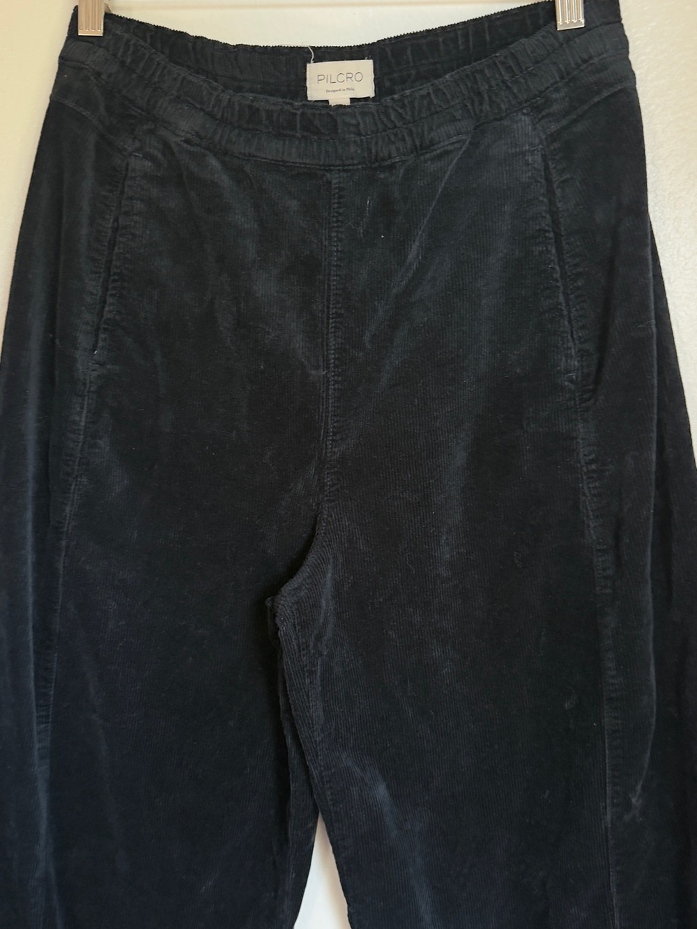 Pilcro Black Ribbed Corduroy Waistband Pants